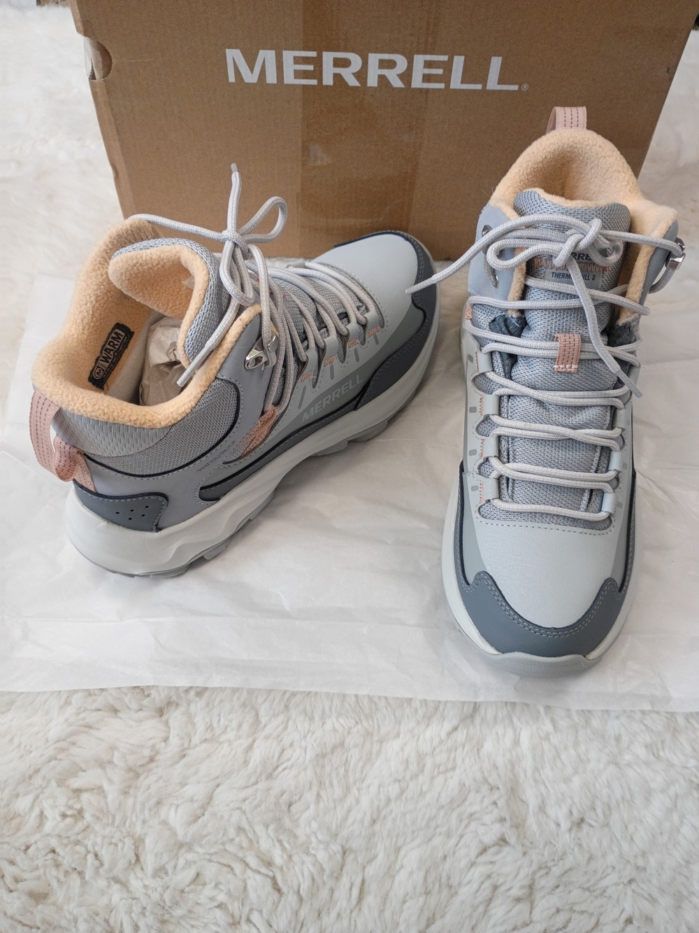 Merrell Women's Gray and Blush Trail Sneakers Size 8 - Picture 3 of 7